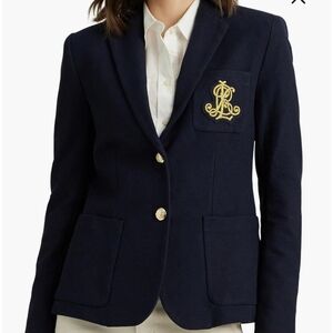 Navy Blazer with Gold Accents